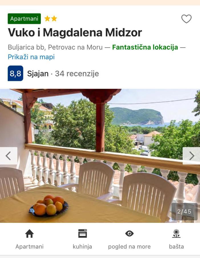 Vuko I Magdalena Midzor Apartment Petrovac Ngoại thất bức ảnh